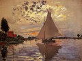 Segelboot in Le Petit Gennevilliers Claude Monet